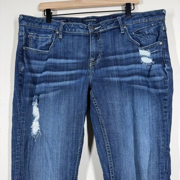 Vigoss The Thompson Tomboy Distressed Skinny Jeans Dark Wash Plus Size 16 - Picture 2 of 8